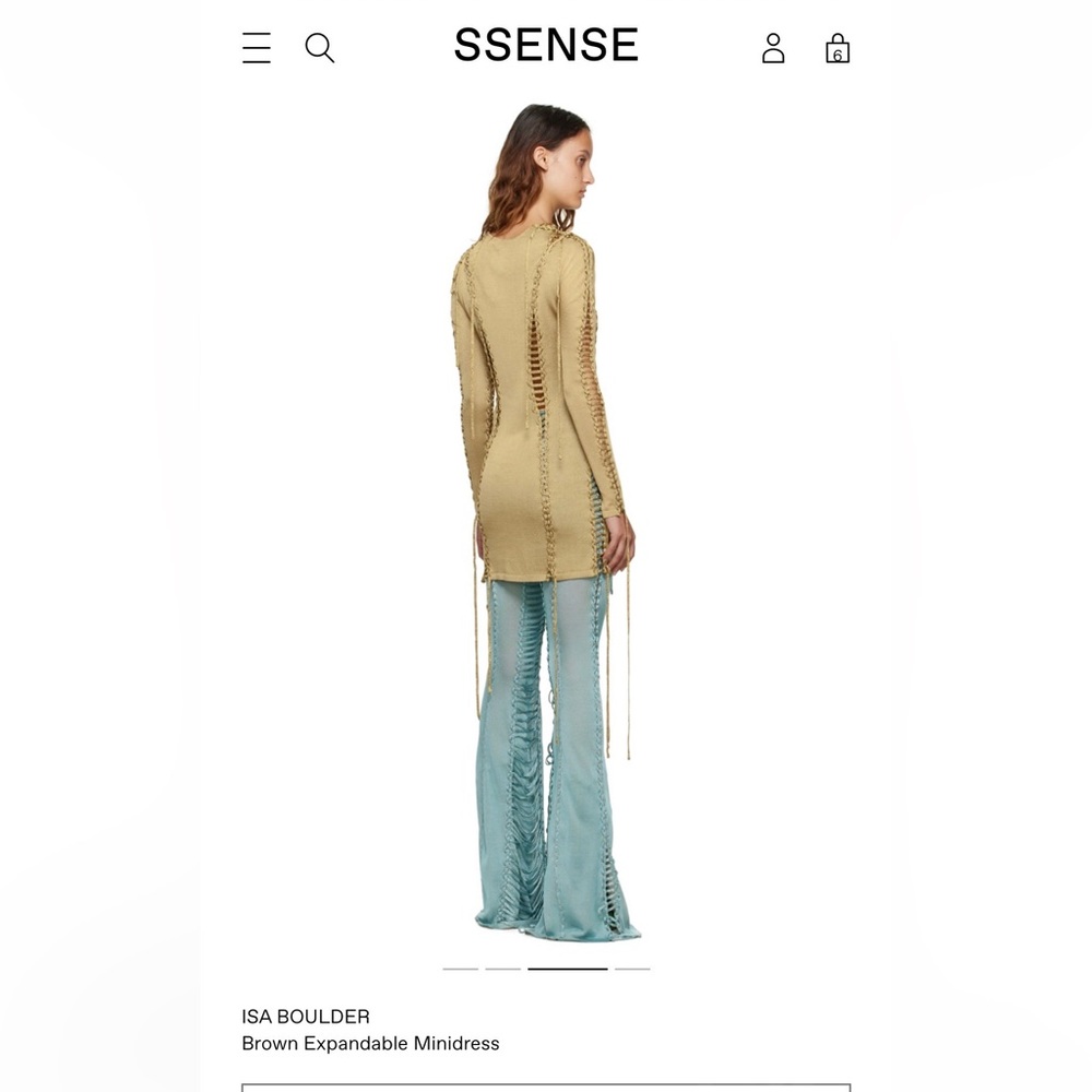 Isa Boulder gold jersey material with drawstring sides